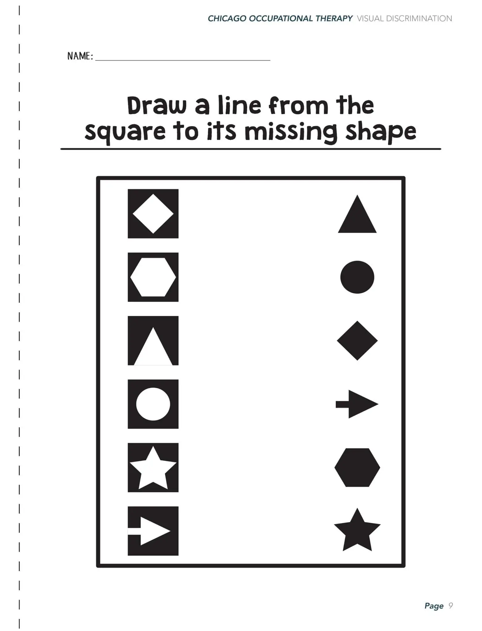 visual perceptual activity worksheets chicago occupational therapy