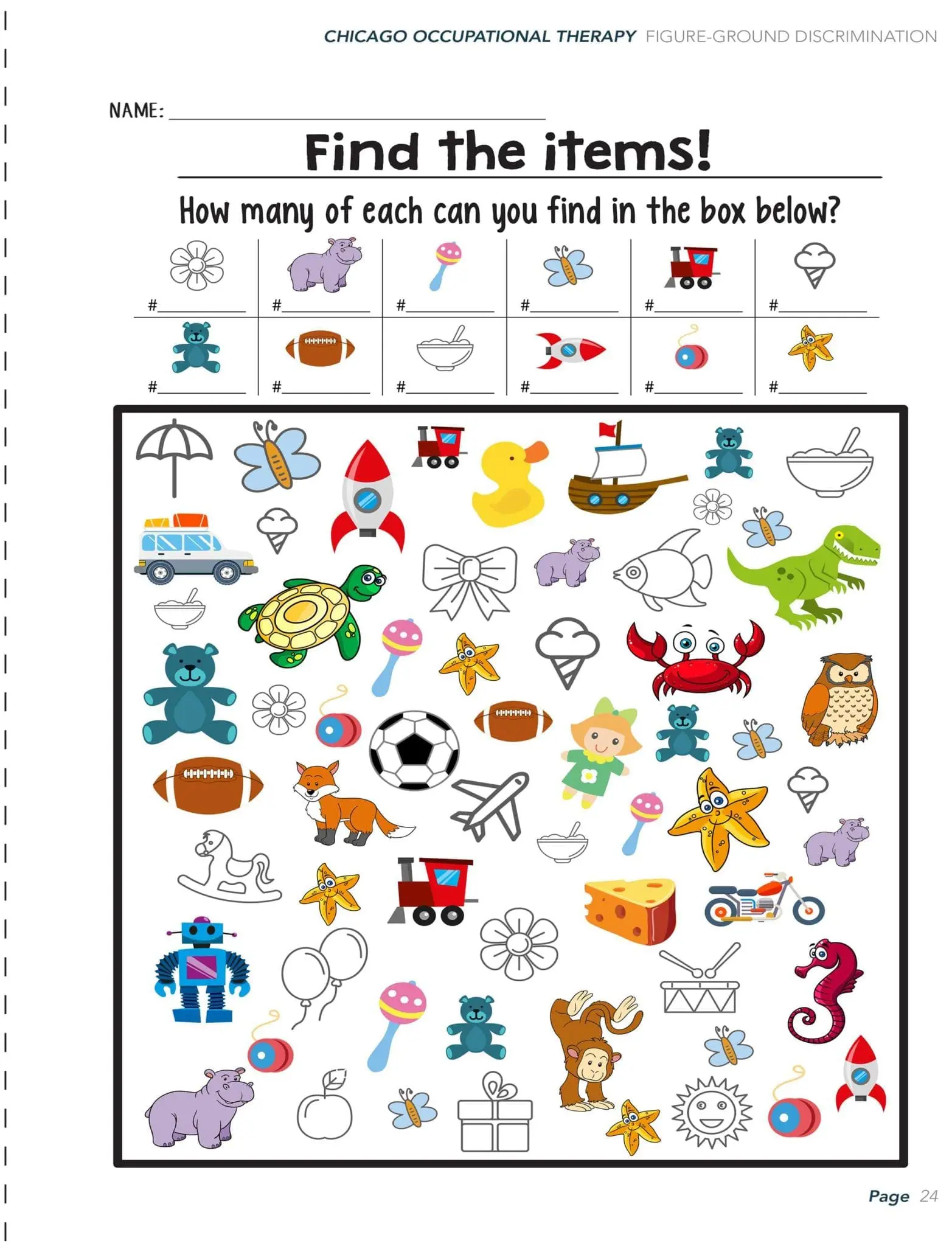 visual perceptual activity worksheets chicago occupational therapy